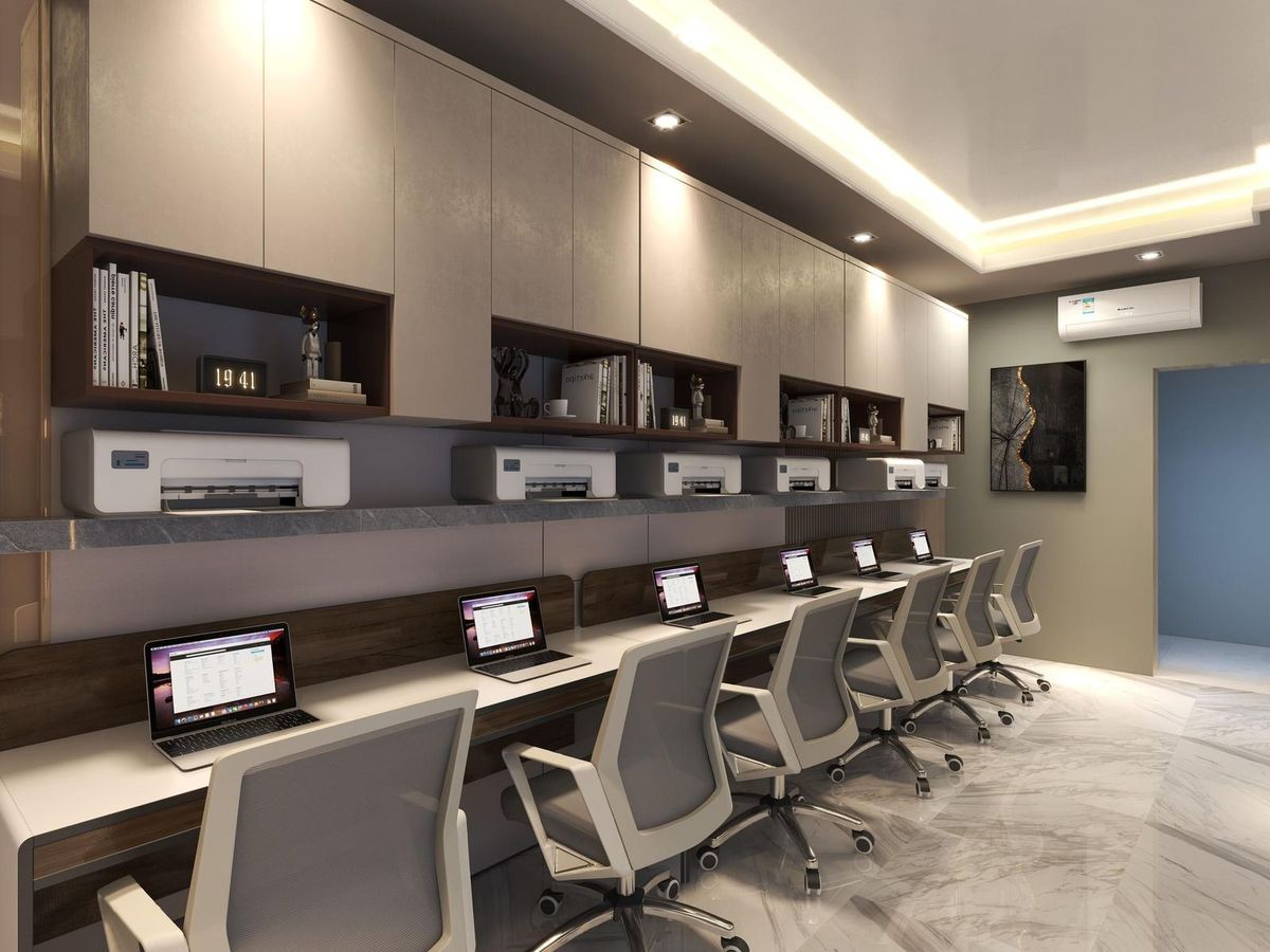 Modern Open-Plan Bench with Under-Desk Mobile Lockable Pedestal #4